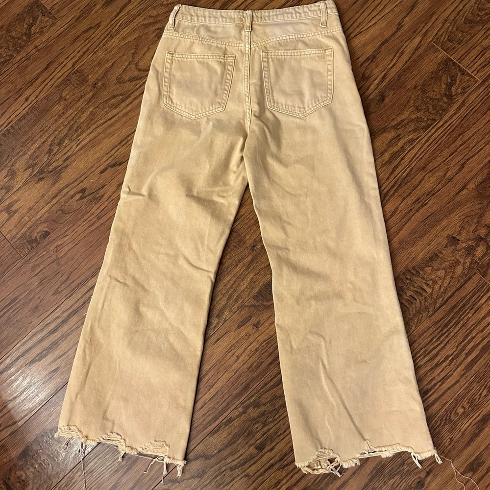 VERVET BY FLYING MONKEY Tan Distressed Flare Jeans - Picture 3 of 5